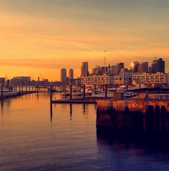 boston, harbor, sunrise