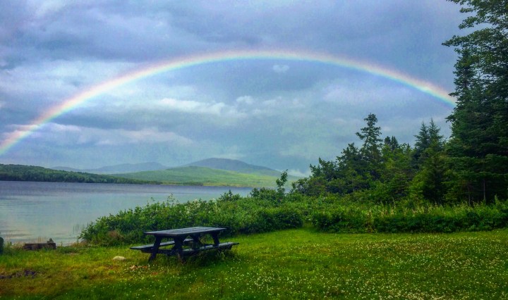 maine, rainbow, nature